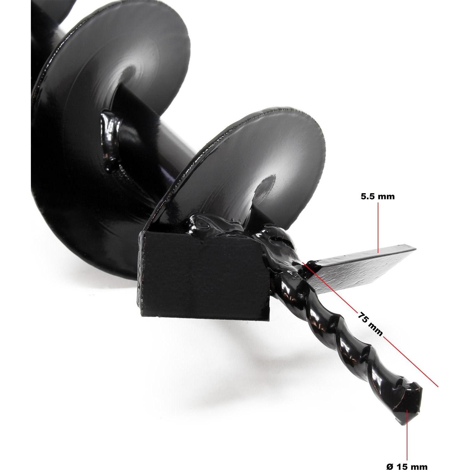 Thumbnail - Wiltec, Gartenhandwerkzeug, Erdlochbohrer Bohrschnecke 100mm Gusseisen Bohrer Erdbohrer Ersatzbohrer