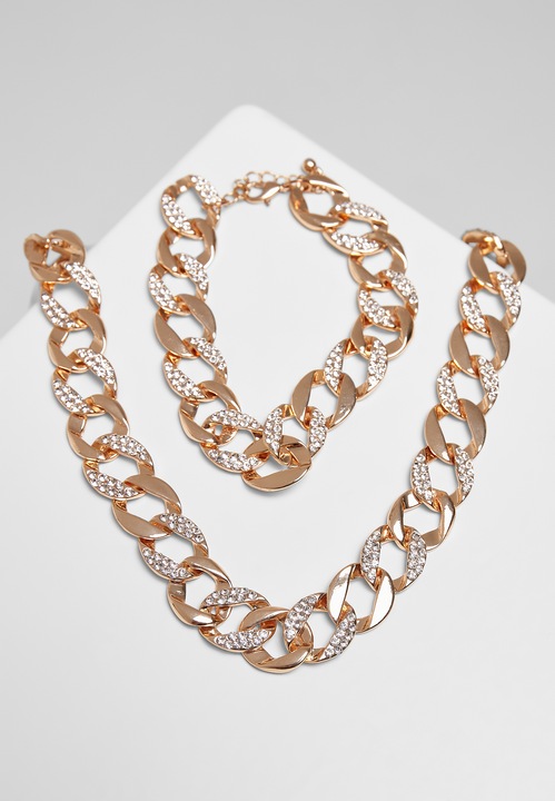 Produktbild Urban Classics Basic Diamond Necklace And Bracelet Set (100% Zink)