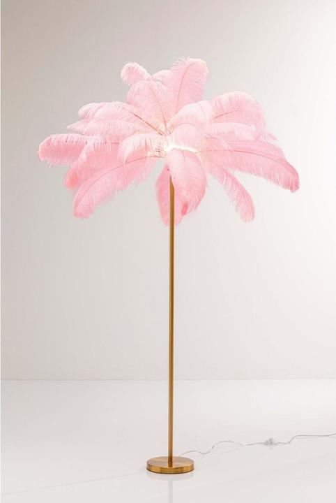 Kare Design Stehleuchte Feather Palm Pink 165cm (E27)