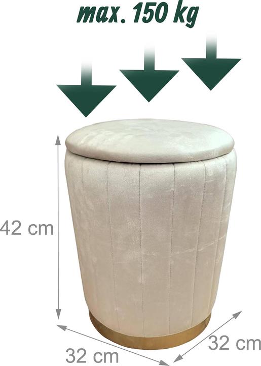 Actual product image Relaxdays Hocker aus Samt mit Stauraum