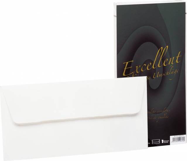 Magni 20261711 - Excellent - Briefumschlagpack DIN lang, mit Seidenfutter, weiss (25x)