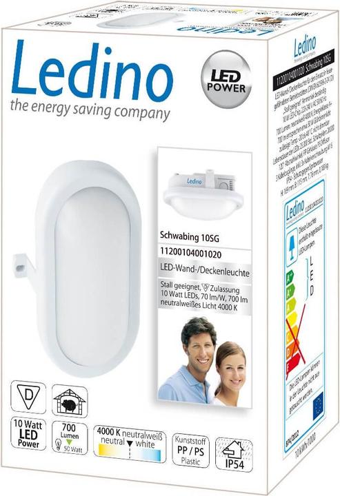 Produktbild Ledino Schwabing Wand/-Deckenleuchte 10W, 4000K, oval neutralweiss (700 lm)