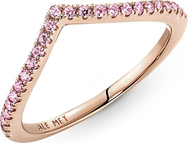 Immagine prodotto Pandora Anello rosa scintillante Wishbone in oro rosa 14ct (56, 925 Argento)