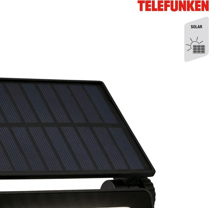 Actual product image Telefunken Outdoor wall light / Solar /PIR, black, IP54 (1000 lm, IP54)