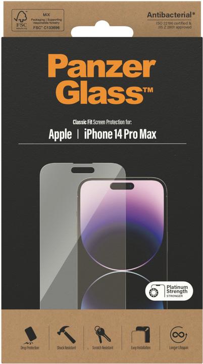 PanzerGlass Classic Fit (1 Stück, Apple iPhone 14 Pro Max)
