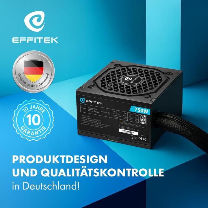 Actual product image Effitek Netzteil 750W Silver ATX 3.1, PCI 5.1 (750 W)