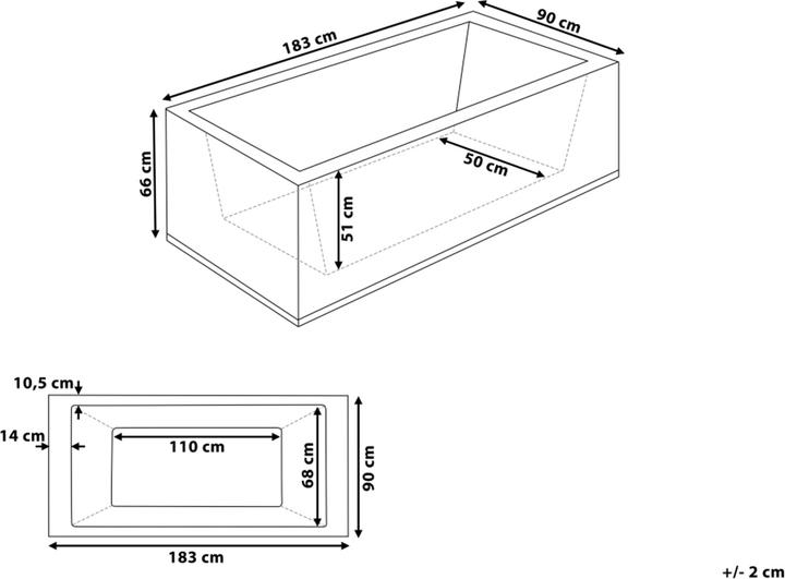 Produktbild Beliani Varadero (250 l, 183 cm, 90 cm)