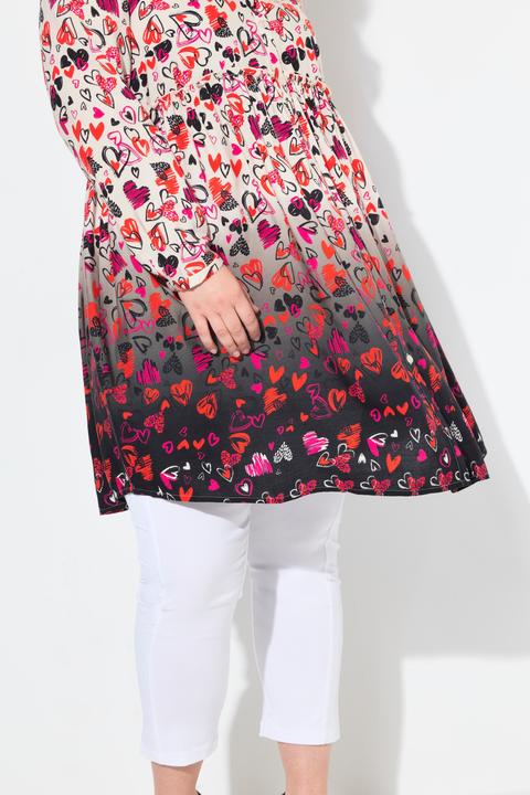 Produktbild Miamoda Long-Bluse, A-Linie, Herzen, Volant mit Farbverlauf (42)