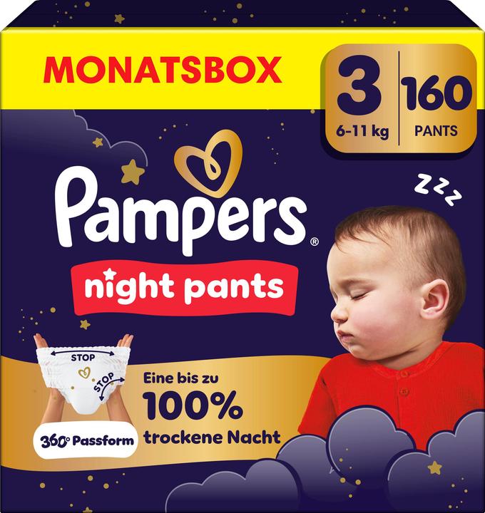 Immagine prodotto Pampers Night Pants (Dimensione 3, Pacco mensile, 160 pz.)