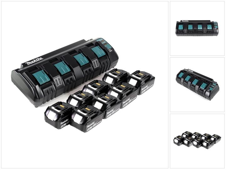Actual product image Makita Power Source Kit 18V with DC 18 SF 4-fold charger + 8x BL1850B battery 5.0Ah (18 V)