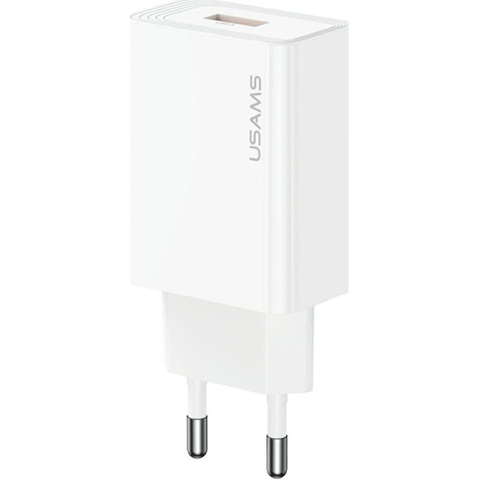 Usams Wall charger T69 2.1A USB-A white (10.50 W, 1 porzione), Caricatore USB, Bianco