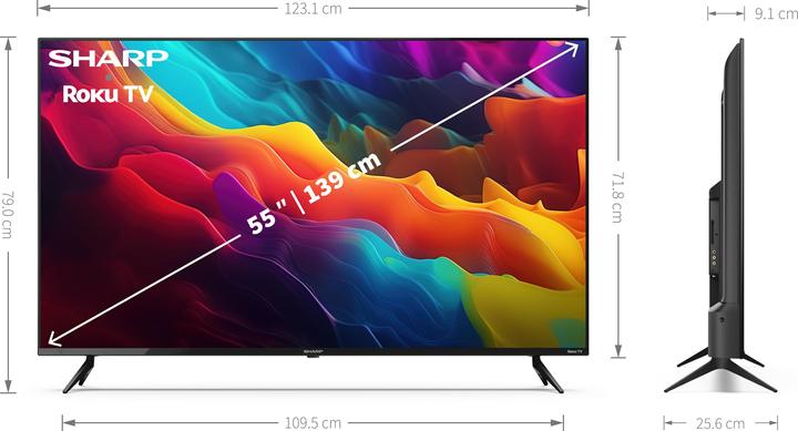 Actual product image Sharp 55FJ2E 55" UHD Smart TV black (55", LCD, 4K)