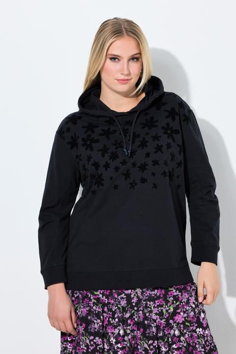 Produktbild Ulla Popken Hoodie, Blüten, Relaxed, Kapuze, Langarm (58)