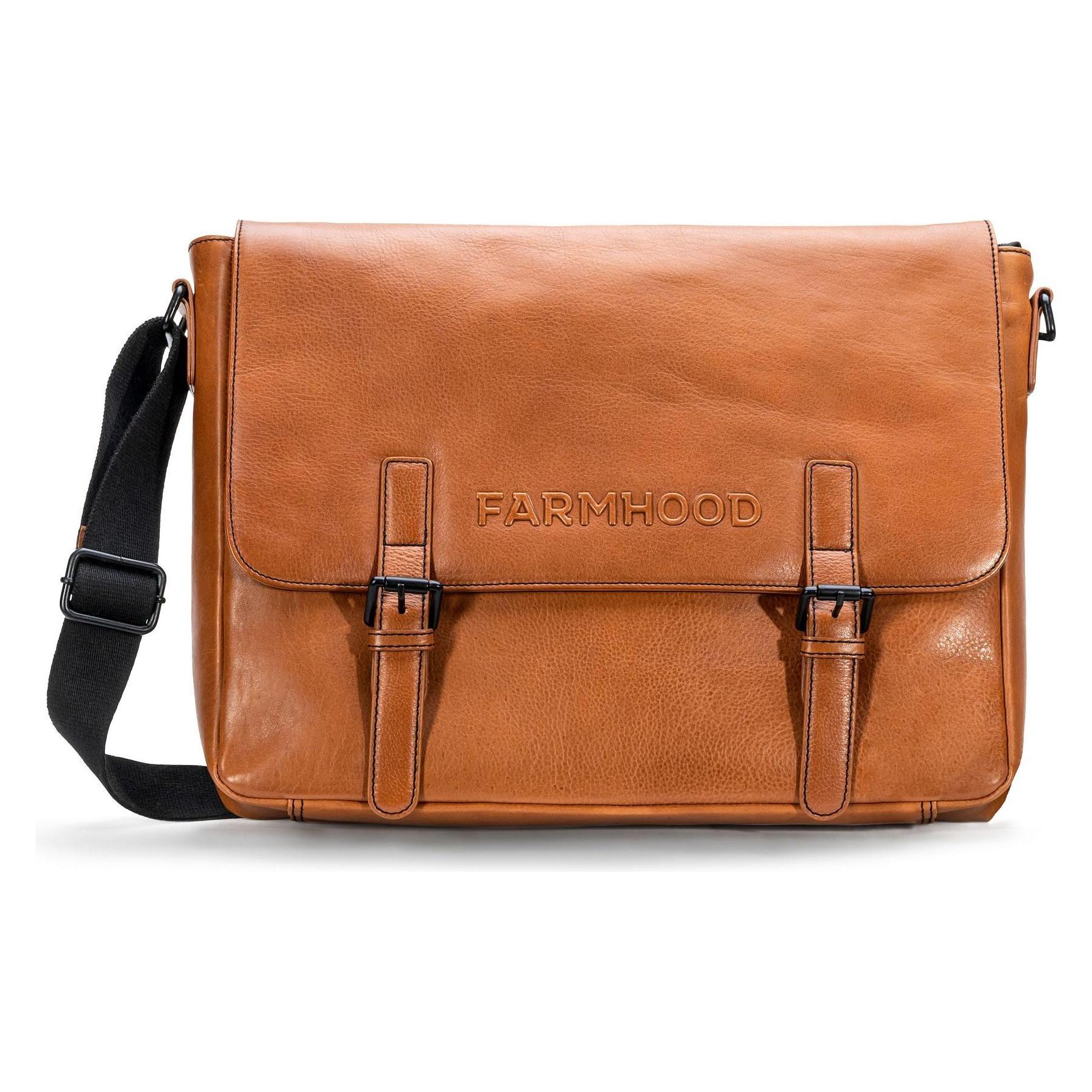 Farmhood Memphis Aktentaschen Messenger Leder 38 Cm Laptopfach (16"), Notebooktasche, Braun