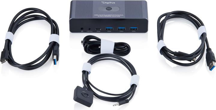 Produktbild Digitus USB-C 3.0 Dual HDMI KVM Switch, 2-Port, 4K60Hz, Core Line