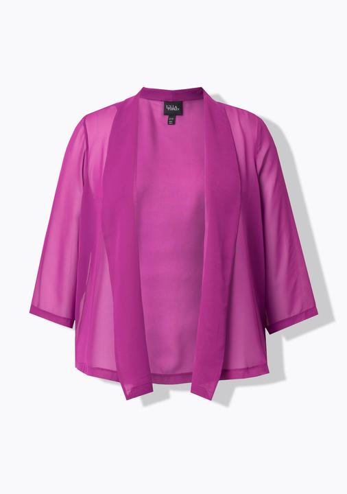 Actual product image Ulla Popken Oversized Shawl Collared Chiffon Jacket (54)