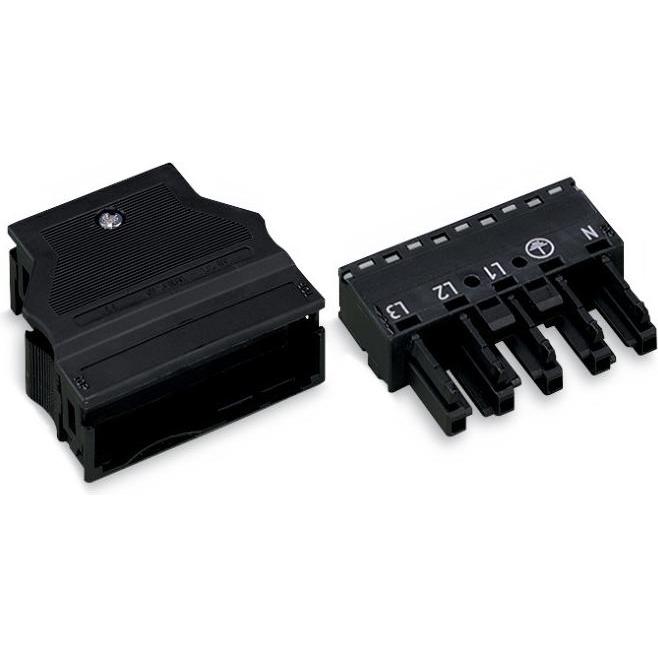 Wago Netz-Steckverbinder WINSTA MID, Elektronikkabel + Stecker, Schwarz