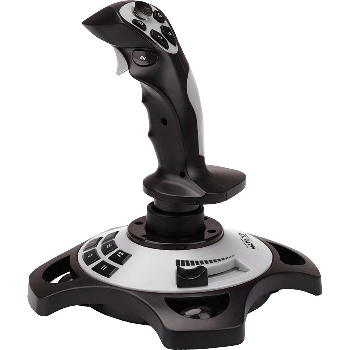 Maxx Tech Joystick USB Pro (PC) (Windows), Controller gaming, Grigio, Nero