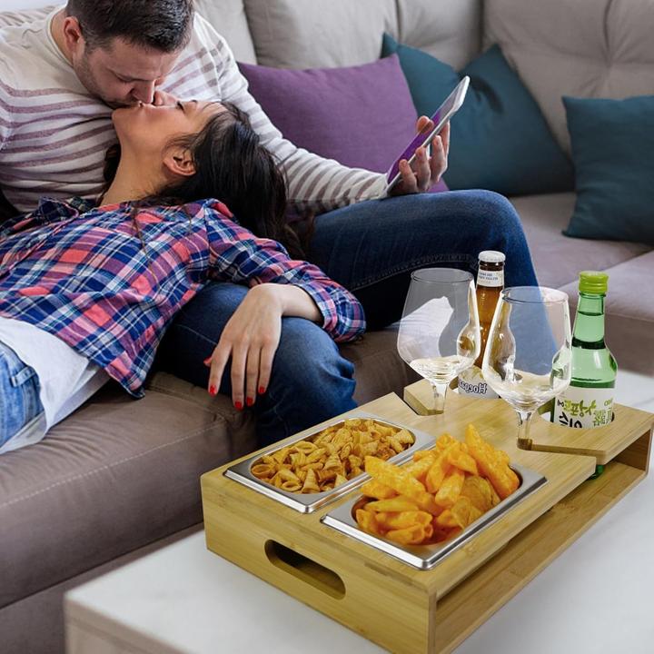 Produktbild Gourdbro Couchbar mit Weinglashalter und Snackschalen