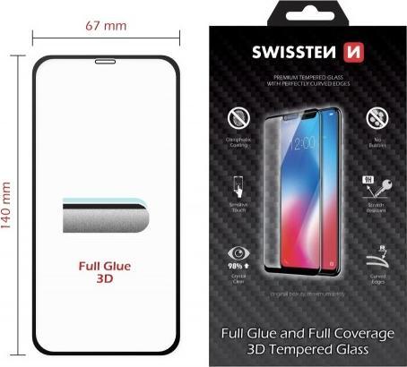 Immagine prodotto Swissten Vetro 3D completamente incollato ultra resistente (1 pz., Apple iPhone X, Apple iPhone XS)