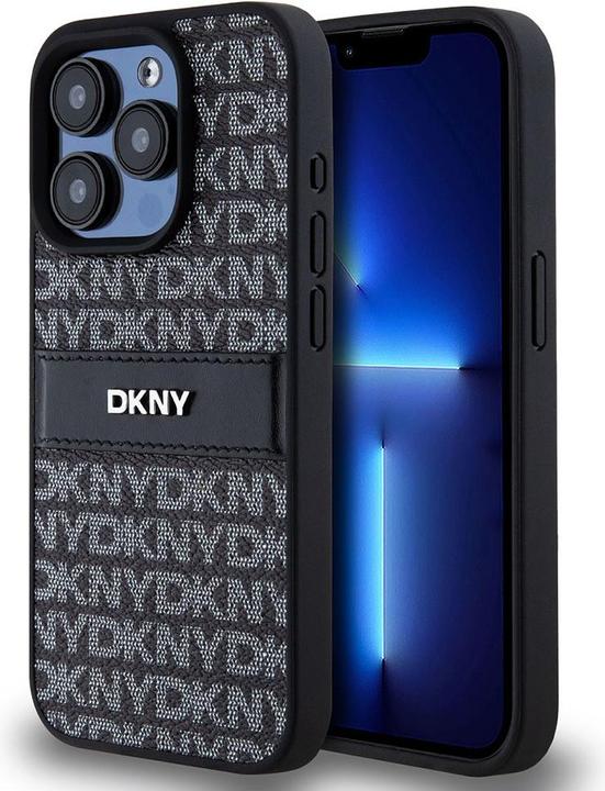 Actual product image DKNY Tonal Stripe PU Leather Case for Apple for Apple iPhone 15 Pro - black (Apple iPhone 15 Pro)