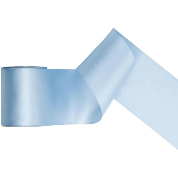 Partydeco, Geschenkverpackung, Geschenkband Satinband hell-nebel-blau 100mm / 25 Meter (Geschenkband)