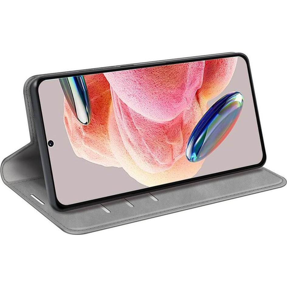 Thumbnail - Cover-Discount Xiaomi Redmi Note 12 4G - Stand Flip Case Hülle grau (Xiaomi Redmi Note 12), Smartphone Hülle, Grau