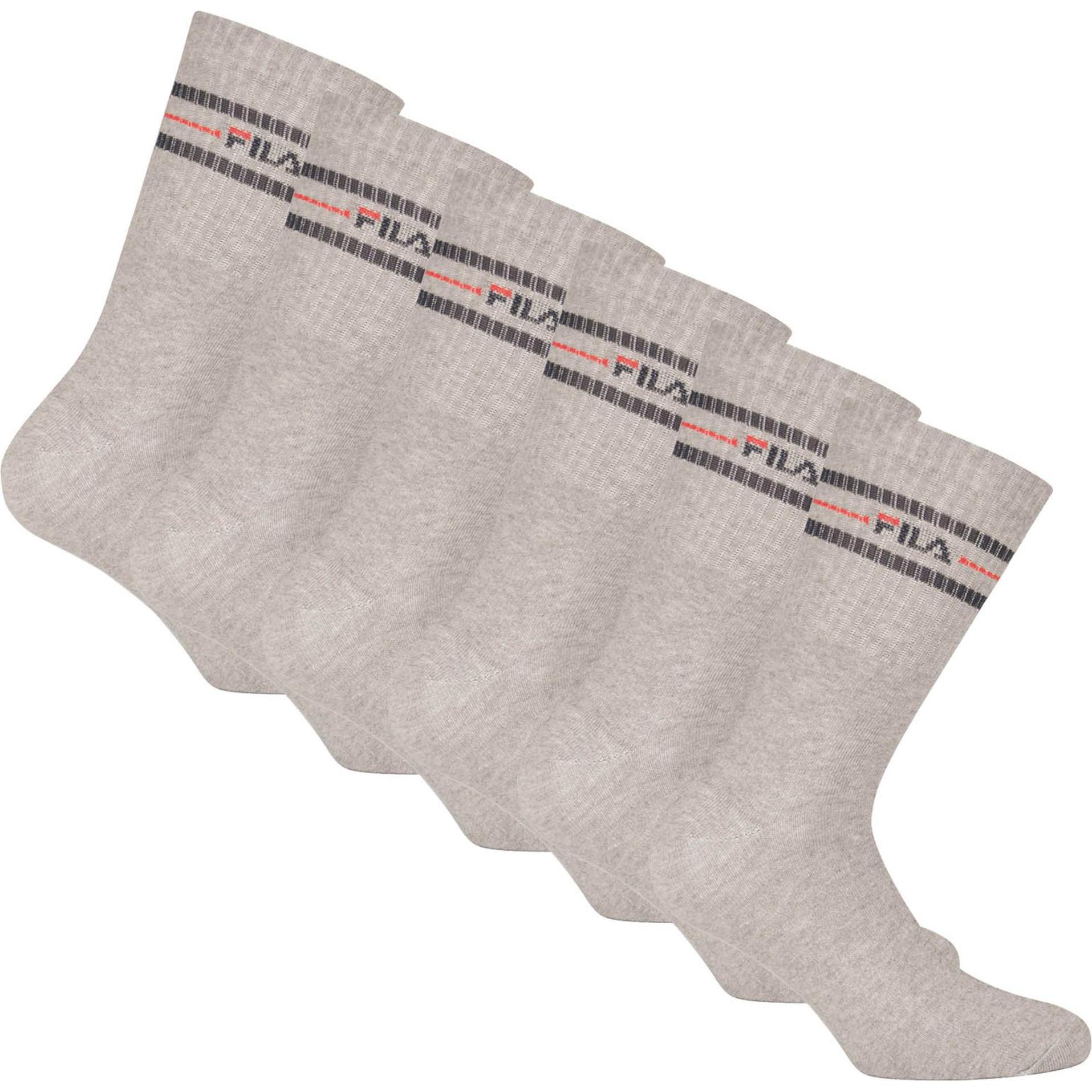 FILA, Herren, Socken, Socken Sportlich Bequem sitzend, Grau, (6er Pack, 43 - 46)
