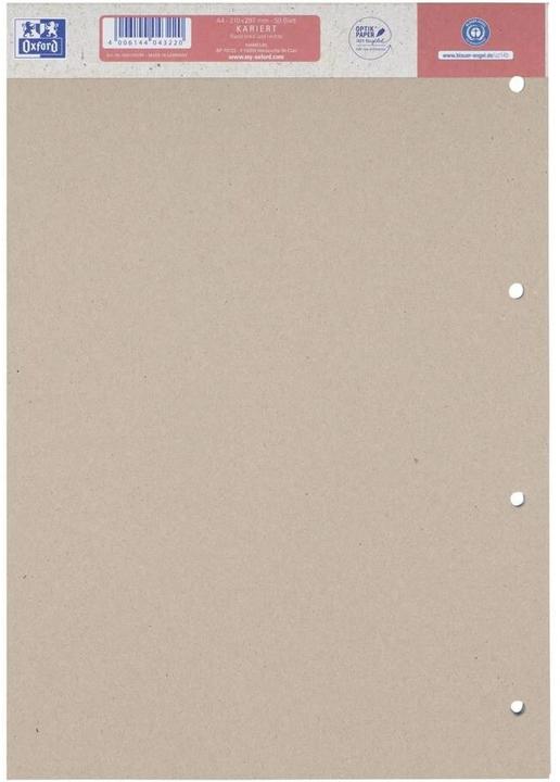 Produktbild Oxford Recycling Schulblock, A4 (A4, Kariert, Harter Einband)