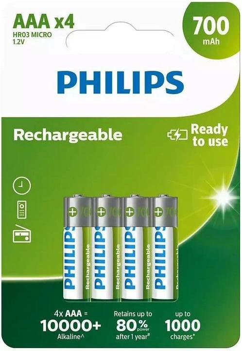 Philips Rechargeable (4 Stk., AAA, 700 mAh)