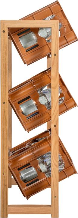 Produktbild CLP 3er Getränkekistenständer Robin, eiche (56 x 32 x 112 cm)