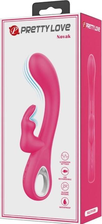Actual product image Pretty Love Novak Rabbit Vibrator 12 Vibrations Pink