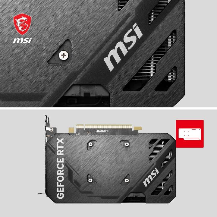 Actual product image MSI GeForce RTX 4060 Ti Ventus 2X Black 8G OC, 8192 MB GDDR6 (8 GB)