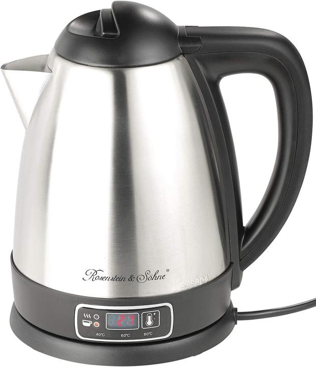 Produktbild Rosenstein & Söhne Edelstahl-Wasserkocher mit Temperatur-Wahl (1.80 l)