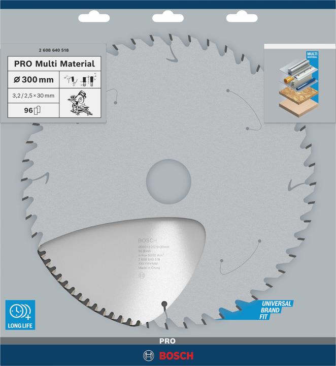 Produktbild Bosch Professional Zubehör PRO Multi Material Kreissägeblatt, 300 x 3,2 x 30 mm