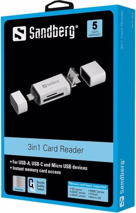 Produktbild Sandberg Card Reader USB-C+USB+MicroUSB (USB-C, Micro USB, USB)