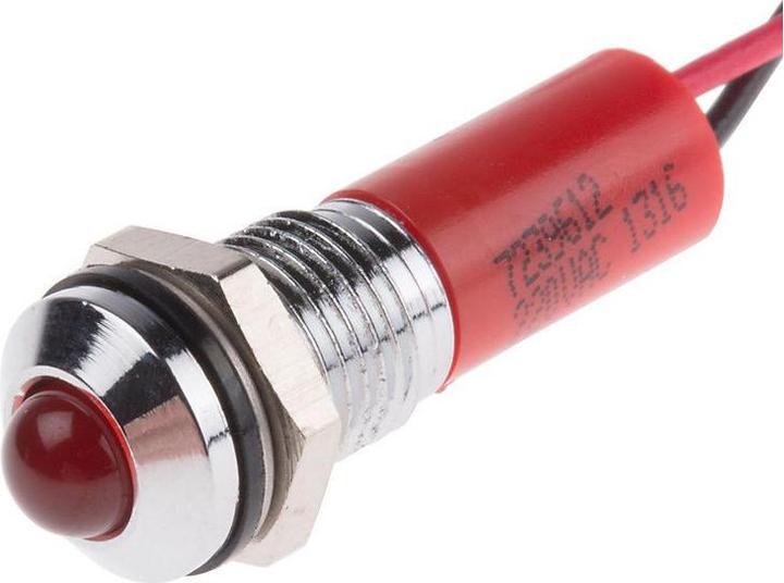 Produktbild RS PRO 8mm vorsteh verchrom LED Drähte rot 220V