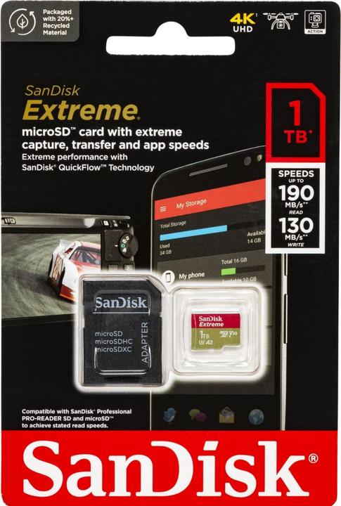 Produktbild SanDisk Extreme UHS-I V30 (1000 GB, microSDXC, U3, UHS-I)