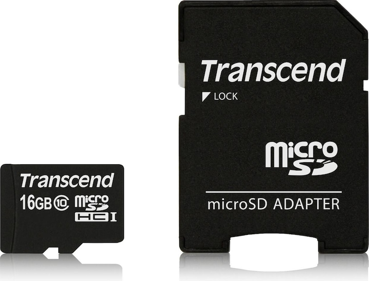 Produktbild Transcend microSDHC Card SDAdapter (16 GB, microSDHC, U1, UHS-I)