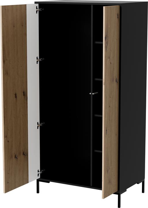 Produktbild Cama MERCI Kleiderschrank 90 x 55 x 184 cm schwarz/Eiche artisan (90 x 55 x 184 cm)
