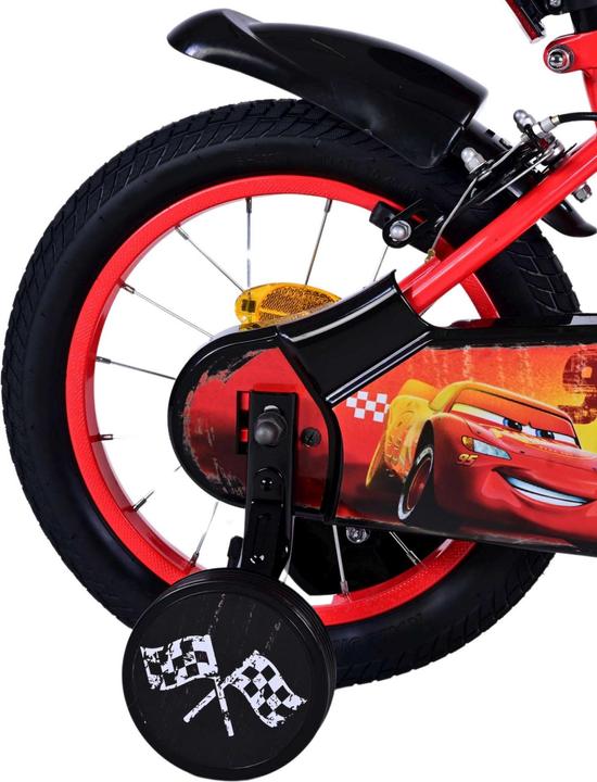 Actual product image Cars Disney 14-inch children's bike red with two hand brakes - safety, comfort and long-lasting (14")