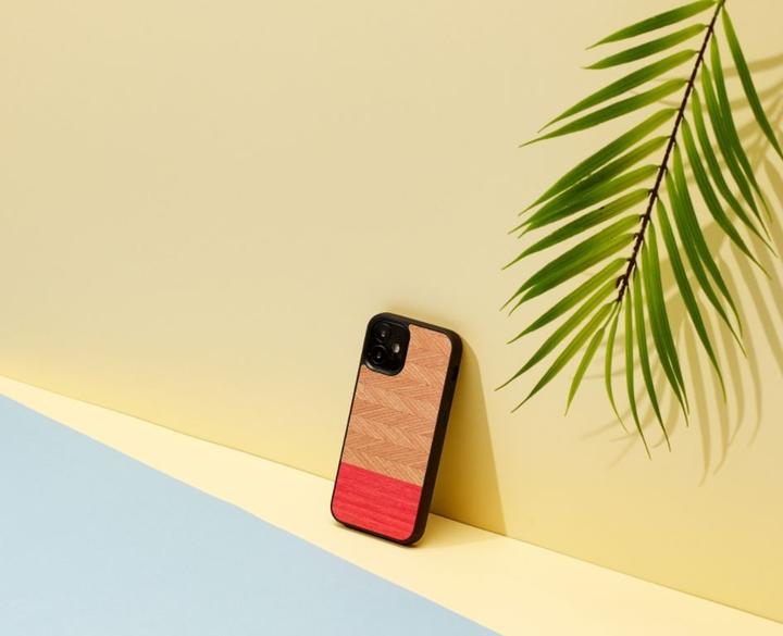 Produktbild Man.Wand &WOOD case for iPhone 12 mini herringbone azalea juodas (Apple iPhone 12 mini)