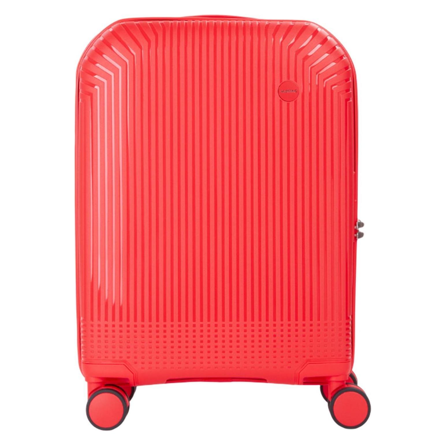 Valise Cabine Rigide VALENTINO Wood - Rose Cipria - Capacité 60L+ - NEUF