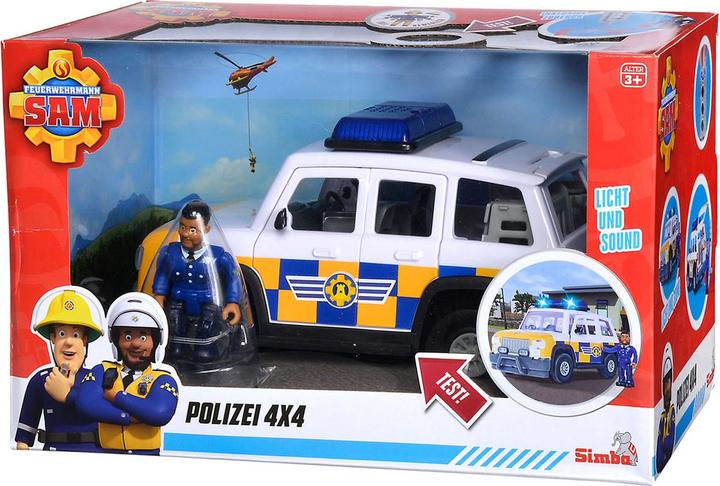 Actual product image Simba Sam Police Car 4x4 with Malcolm Light + Sound 19cm