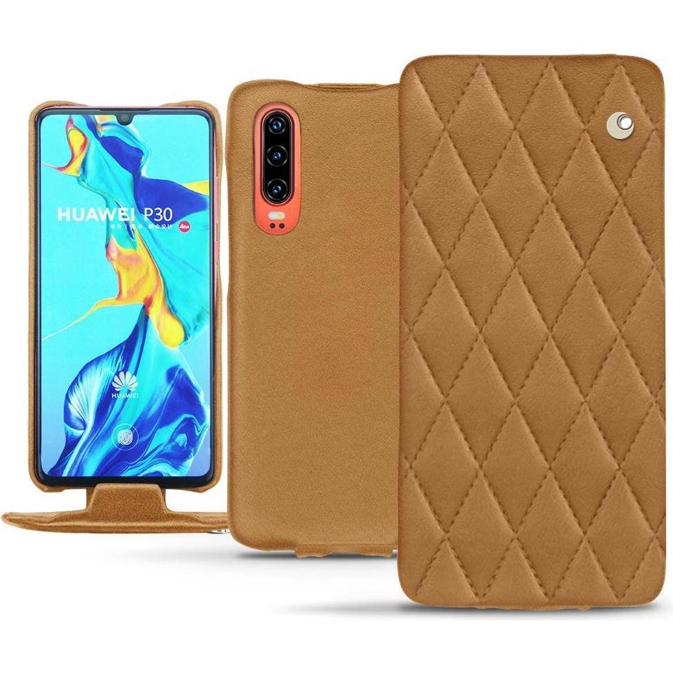 Thumbnail - Noreve Lederschutzhülle vertikal (Huawei P30), Smartphone Hülle, Braun