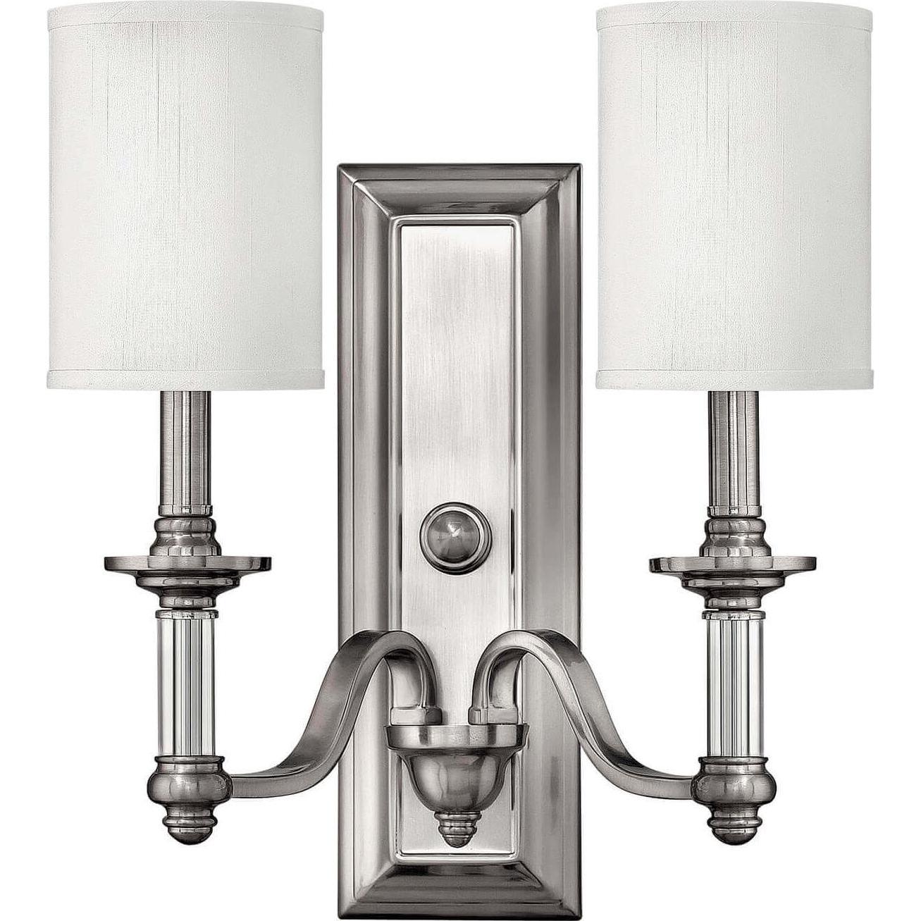 Elstead Lighting, Wandleuchte + Deckenleuchte, Sussex Wandleuchte E14 2-fach Nickel gebürstet (E14)