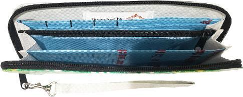 Produktbild Bekos Upcycling - Reissverschluss Geldbörse aus recycelten Futtersäcke Pfau