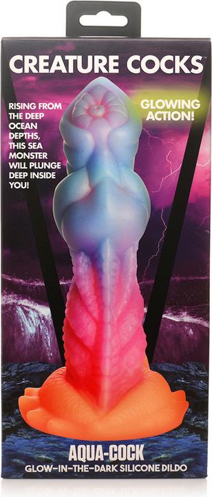 Produktbild Frisky Aqua Cock - Glow-in-the-Dark Silicone Dildo
