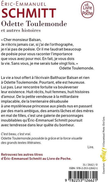 Produktbild Odette Toulemonde et autres histoires (Französisch, Schmitt Eric-Emmanuel, 2014)