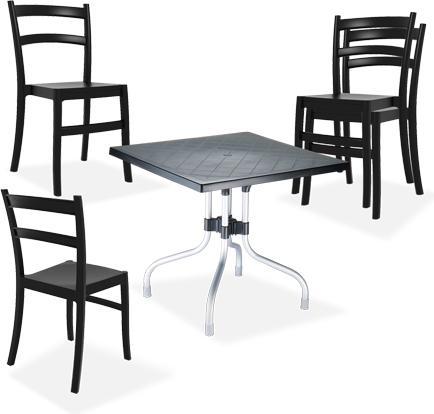 Actual product image Swisshandel24 Estrella seating group black (80 cm)